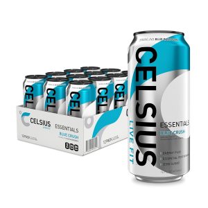 CELSIUS ESSENTIALS Sparkling Blue Crush. Sugar Free Performance Energy Drink. 16 Fl Oz (Pack of 12)