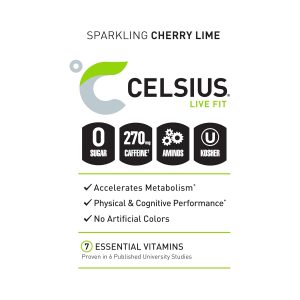 CELSIUS ESSENTIALS. Sparkling Cherry Limeade. Performance Energy Drink 16 Fl Oz (Pack of 12) - Image 4
