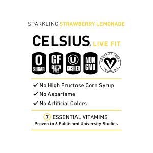 CELSIUS Sparkling Strawberry Lemonade. Functional Essential Energy Drink. 12 Fl Oz (Pack of 12) - Image 4