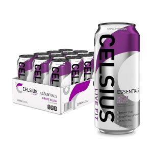 CELSIUS ESSENTIALS Sparkling Grape Slush. Sugar Free Performance Energy Drink. 16 Fl Oz (Pack of 12)