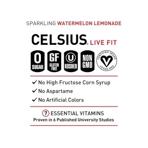CELSIUS Sparkling Watermelon Lemonade. Functional Essential Energy Drink 12 Fl Oz (Pack of 12) - Image 4