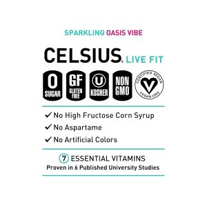 CELSIUS Sparkling Oasis Vibe. Functional Essential Energy Drink. 12 Fl Oz (Pack of 12) - Image 4