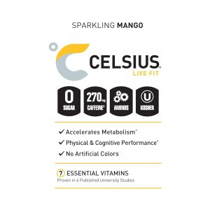 CELSIUS ESSENTIALS Sparkling Mango Tango. Sugar Free Performance Energy Drink. 16 Fl Oz (Pack of 12) - Image 4
