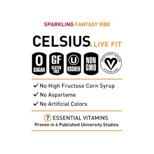 CELSIUS Sparkling Fantasy Vibe. Functional Essential Energy Drink. 12 Fl Oz (Pack of 12) - Image 4