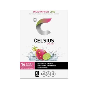 CELSIUS On-the-Go Powder Sticks Dragonfruit Lime. Essential Energy 2.8 Oz (14 Sticks per Pack) - Image 4