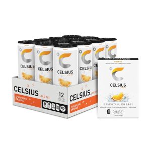 CELSIUS Zero Sugar Energy Drink & Powder Stick Bundle. Orange