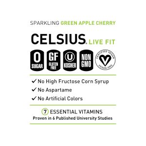 CELSIUS Sparkling Green Apple Cherry. Functional Essential Energy Drink. 12 Fl Oz (Pack of 12) - Image 4