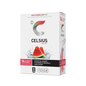 CELSIUS On-the-Go Powder Sticks Watermelon Ice. Essential Energy 2.5 Oz (14 Sticks per Pack)