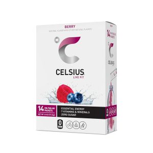 CELSIUS On-the-Go Powder Stick Packs. Zero Sugar (14 Sticks per Pack). Berry. 2.5 Ounce. (Pack of 14)
