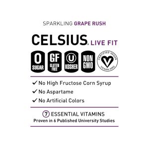 CELSIUS Sparkling Grape Rush. Functional Essential Energy Drink 12 Fl Oz (Pack of 12) - Image 4