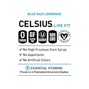 CELSIUS Fizz Free Blue Razz Lemonade. Functional Essential Energy Drink 12 Fl Oz (Pack of 12) - Image 4