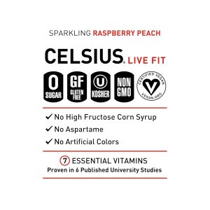CELSIUS Sparkling Raspberry Peach. Functional Essential Energy Drink 12 Fl Oz (Pack of 12) - Image 4