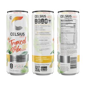 CELSIUS Sparkling Tropical Vibe. Functional Essential Energy Drink 12 Fl Oz (Pack of 12) - Image 3