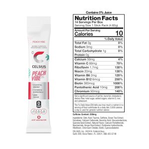 CELSIUS Zero Sugar Energy Drink & Powder Stick Bundle. Peach Vibe - Image 3