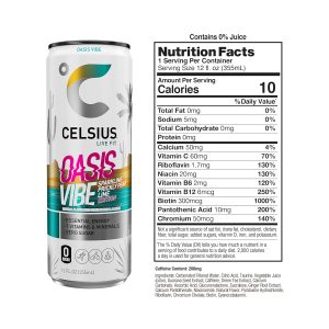 CELSIUS Sparkling Oasis Vibe. Functional Essential Energy Drink. 12 Fl Oz (Pack of 12) - Image 2