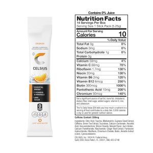 CELSIUS Zero Sugar Energy Drink & Powder Stick Bundle. Orange - Image 3