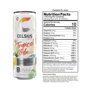 CELSIUS Zero Sugar Energy Drink & Powder Stick Bundle. Tropical Vibe - Image 2