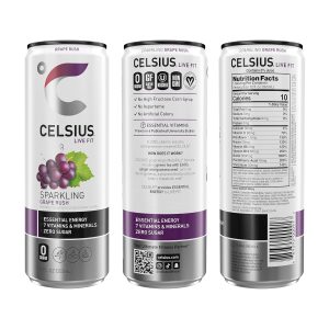 CELSIUS Sparkling Grape Rush. Functional Essential Energy Drink 12 Fl Oz (Pack of 12) - Image 2