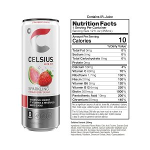 CELSIUS Sparkling Strawberry Guava. Functional Essential Energy Drink 12 Fl Oz (Pack of 12) - Image 2