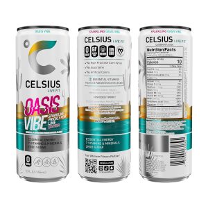 CELSIUS Sparkling Oasis Vibe. Functional Essential Energy Drink. 12 Fl Oz (Pack of 12) - Image 3