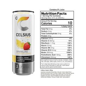 CELSIUS Sparkling Strawberry Lemonade. Functional Essential Energy Drink. 12 Fl Oz (Pack of 12) - Image 2