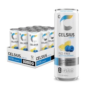 CELSIUS Fizz Free Blue Razz Lemonade. Functional Essential Energy Drink 12 Fl Oz (Pack of 12)