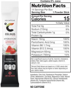 CELSIUS Hydration Strawberry Watermelon. Sugar Free Electrolyte Hydration Drink Mix (Pack of 14) - Image 3