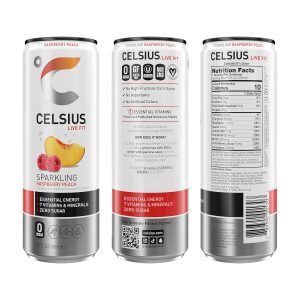 CELSIUS Sparkling Raspberry Peach. Functional Essential Energy Drink 12 Fl Oz (Pack of 12) - Image 3