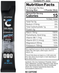 CELSIUS Hydration Arctic Cherry. Sugar Free Electrolyte Hydration Drink Mix (Pack of 14) - Image 3