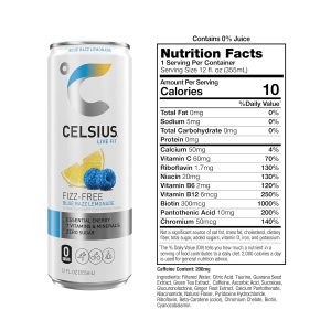 CELSIUS Fizz Free Blue Razz Lemonade. Functional Essential Energy Drink 12 Fl Oz (Pack of 12) - Image 2