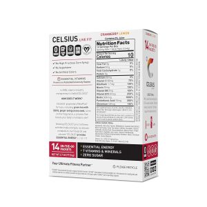 CELSIUS On-the-Go Powder Sticks Cranberry Lemon. Essential Energy 2.6 Oz (14 Sticks per Pack) Packaging may vary - Image 2