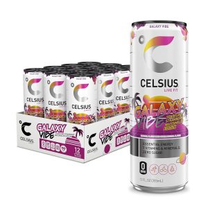CELSIUS Sparkling Galaxy Vibe. Functional Essential Energy Drink 12 Fl Oz (Pack of 12)