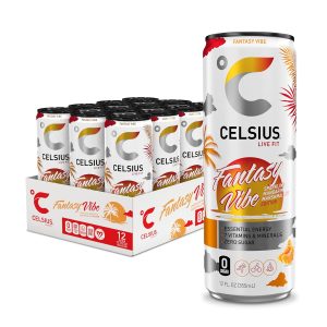 CELSIUS Sparkling Fantasy Vibe. Functional Essential Energy Drink. 12 Fl Oz (Pack of 12)