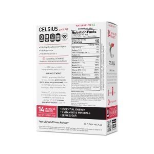 CELSIUS On-the-Go Powder Sticks Watermelon Ice. Essential Energy 2.5 Oz (14 Sticks per Pack) - Image 2