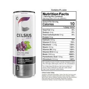 CELSIUS Sparkling Grape Rush. Functional Essential Energy Drink 12 Fl Oz (Pack of 12) - Image 3