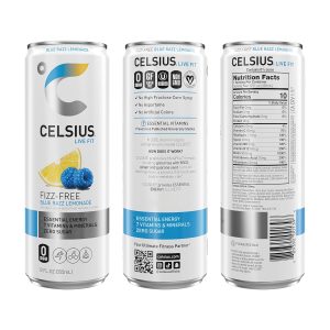 CELSIUS Fizz Free Blue Razz Lemonade. Functional Essential Energy Drink 12 Fl Oz (Pack of 12) - Image 3
