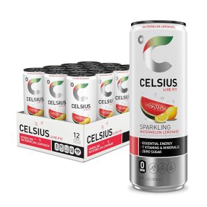 CELSIUS Sparkling Watermelon Lemonade. Functional Essential Energy Drink 12 Fl Oz (Pack of 12)