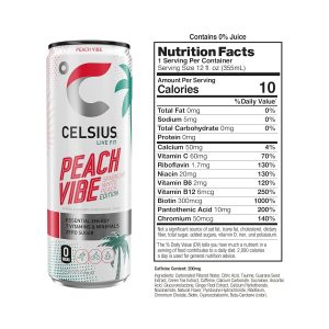 CELSIUS Zero Sugar Energy Drink & Powder Stick Bundle. Peach Vibe - Image 2