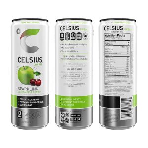 CELSIUS Sparkling Green Apple Cherry. Functional Essential Energy Drink. 12 Fl Oz (Pack of 12) - Image 3