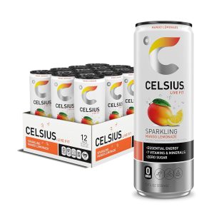 CELSIUS Sparkling Mango Lemonade. Functional Energy Drink 12 Fl Oz (Pack of 12)