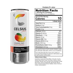 CELSIUS Sparkling Mango Lemonade. Functional Energy Drink 12 Fl Oz (Pack of 12) - Image 2