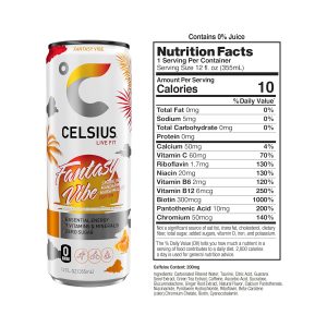 CELSIUS Sparkling Fantasy Vibe. Functional Essential Energy Drink. 12 Fl Oz (Pack of 12) - Image 2