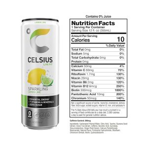 CELSIUS Sparkling Lemon Lime. Functional Energy Drink. 12 Fl Oz (Pack of 12) - Image 3