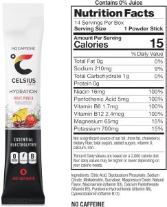 CELSIUS Hydration Fruit Punch. Sugar Free Electrolyte Hydration Drink Mix (Pack of 14) - Image 3
